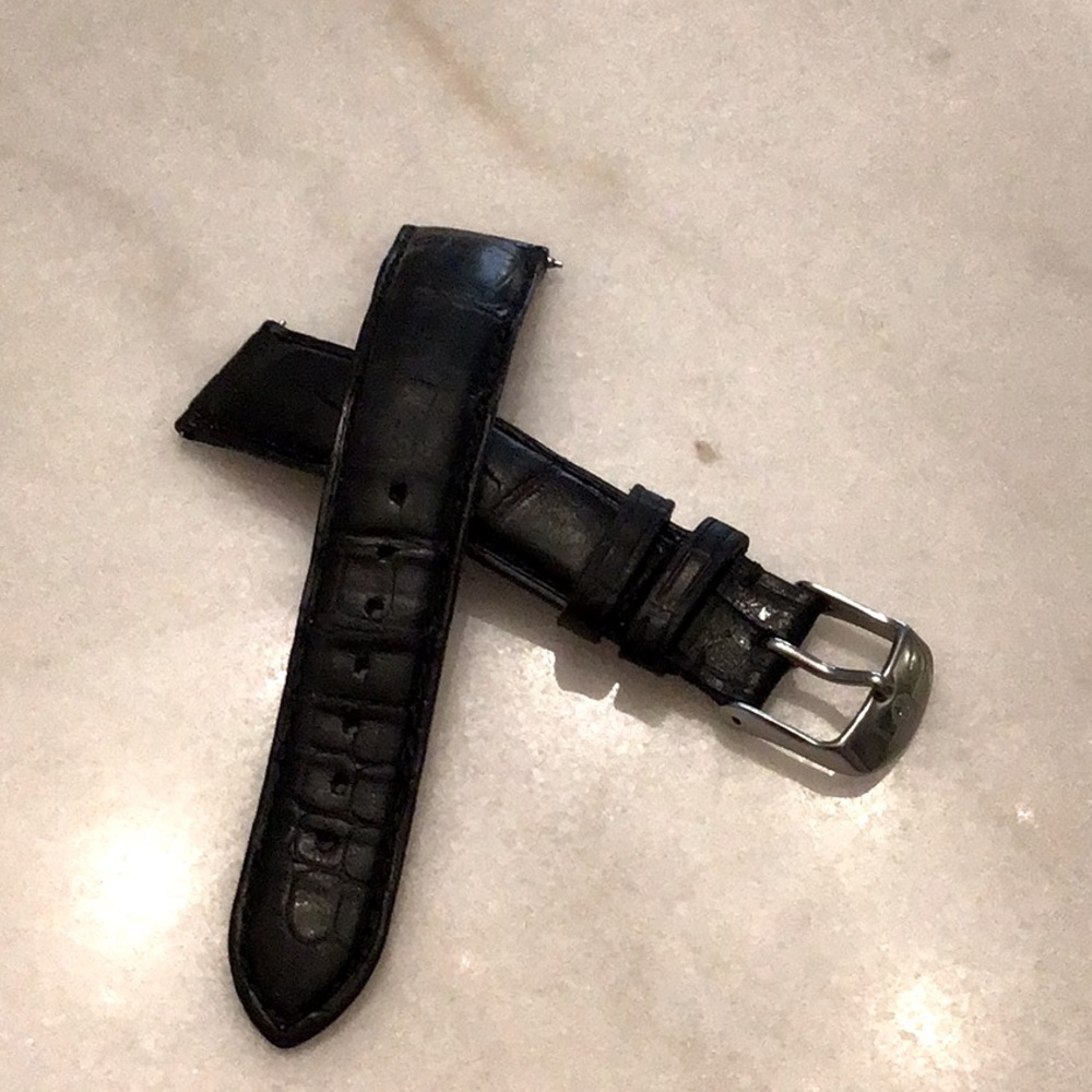 Michele Alligator 18mm watchband black